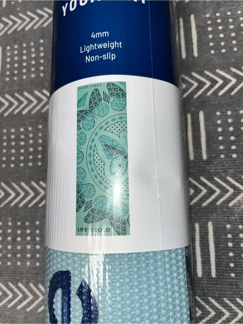 Life Is Good Blue Lightweight Non Slip Yoga Mat‎ Do What You Love 68